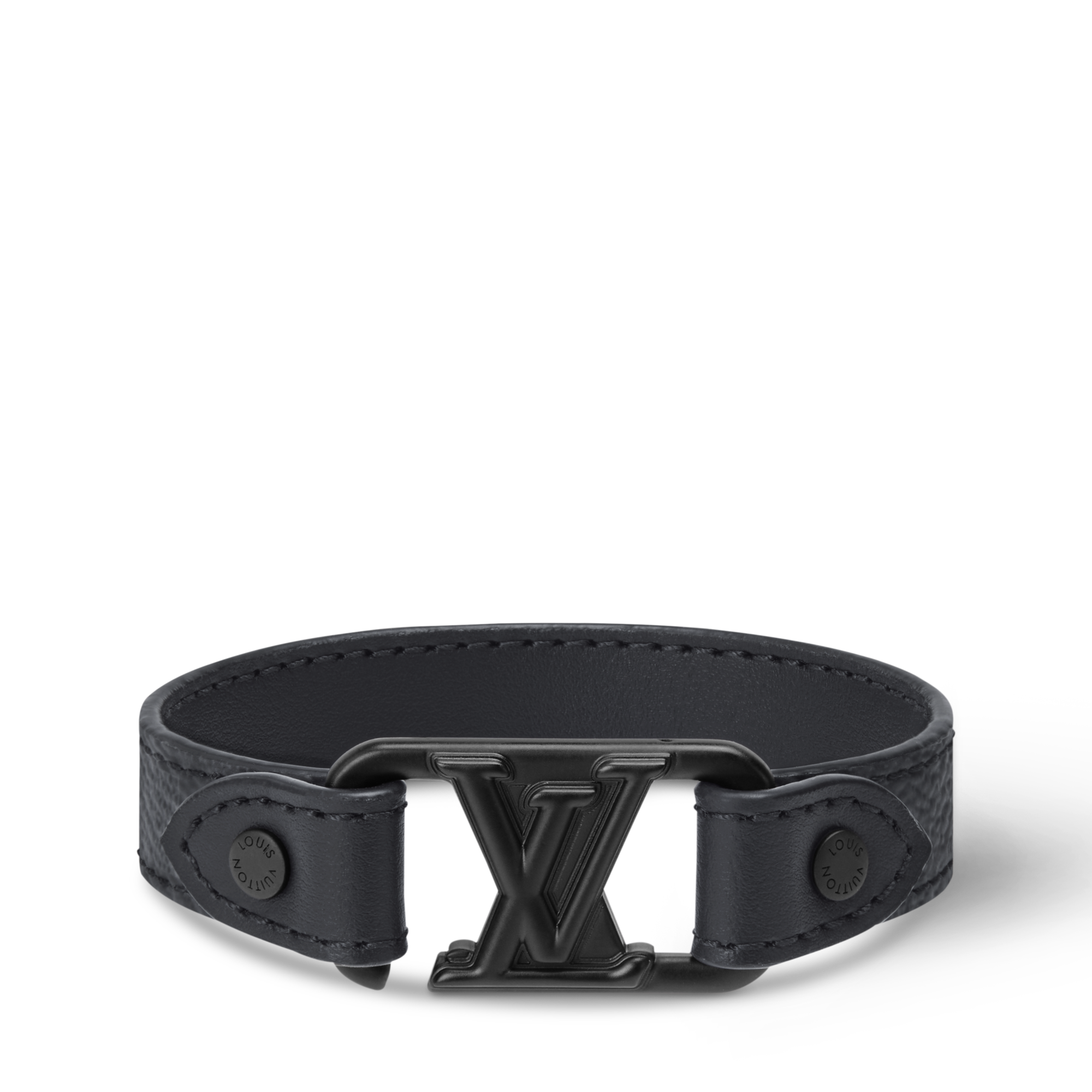 Louis Vuitton ブラックレザー ブレスレット バックル シルバー Black Bracelets Fashion Jewelry | LOUIS VUITTON